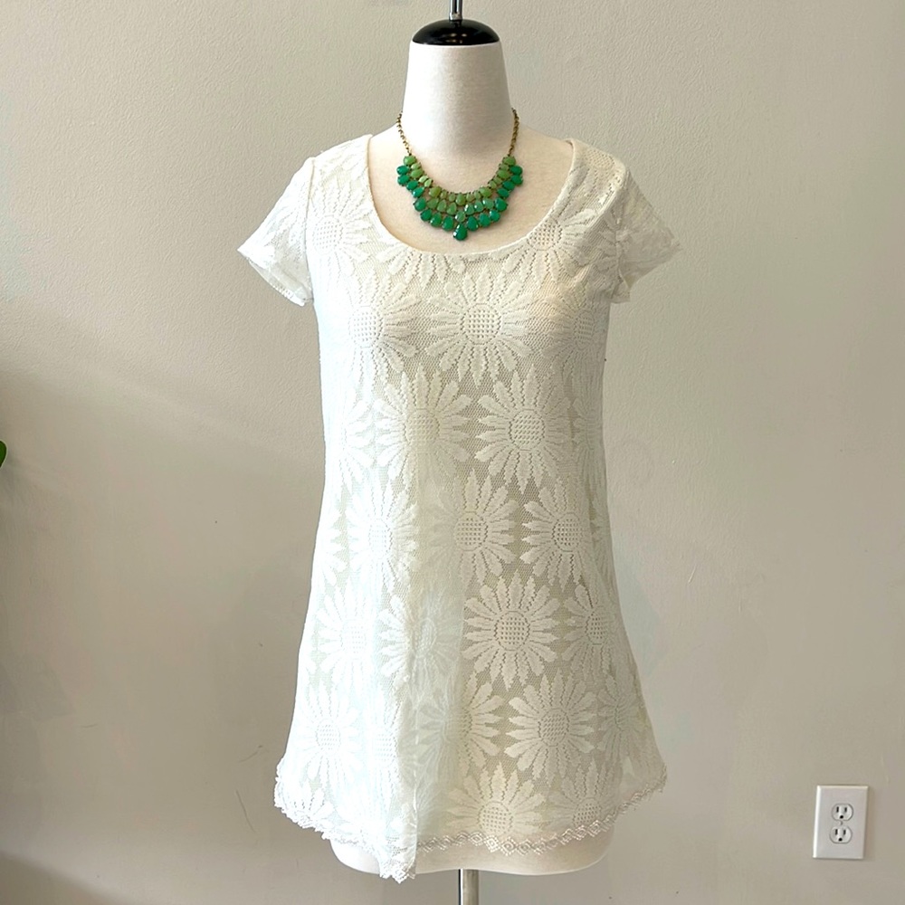 White lace mini dress